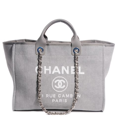 chanel deauville grey|Chanel deauville tote for sale.